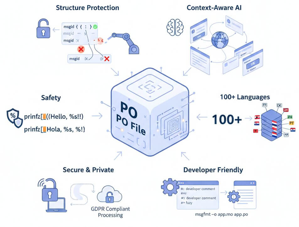 translate po files while keeping formatting